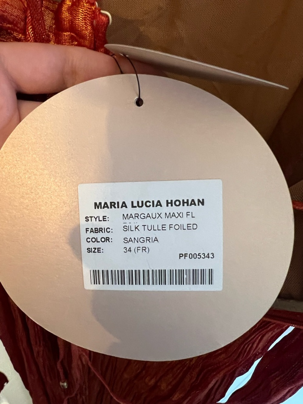 NEW Maria Lucia Hohan Margaux Gown in Sangria - Picture 9 of 11